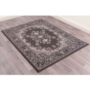 Lord Of Rugs - Traditional Poly Lancashire Oriental Rug Dark Grey Small Carpet 80 x 150 cm (2'6'x5'0')