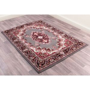 Lord Of Rugs - Traditional Poly Lancashire Oriental Rug Grey Small Carpet 80 x 150 cm (2'6'x5'0')