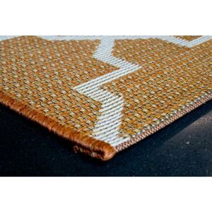 Geometric Pattern Newquay Indoor Outdoor Rug Orange 160x230cm - Orange - Homespace Direct