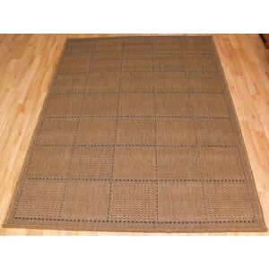 Oriental Weavers - Checked Flatweave Natural 60cm x 110cm Rectangle - Brown