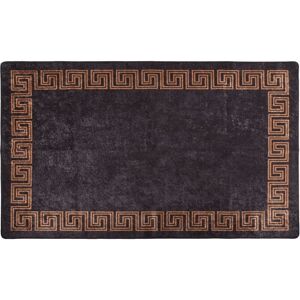 Rug Washable Black and Gold 150x230 cm Anti Slip vidaXL - Black