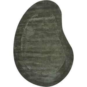 Beliani - Viscose Area Rug Organic Kidney Shape Accent Rug 160 x 230 cm Dark Green - Green