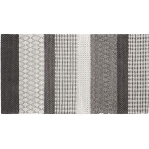 Beliani - Modern Area Rug Wool Living Room Home Office 80 x 150 cm Grey Patches Akkaya - Grey