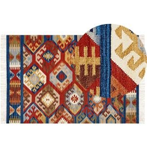 BELIANI Wool Area Rug Multicolour Pattern Kilim Hand Woven 200 x 300 cm Jrvesh - Multicolour