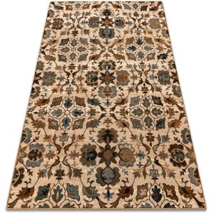 RUGSX Wool carpet OMEGA AMALFI flowers sepia beige 200x300 cm