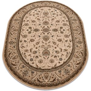 RUGSX Wool carpet omega oval aries flowers pearl beige 200x300 cm