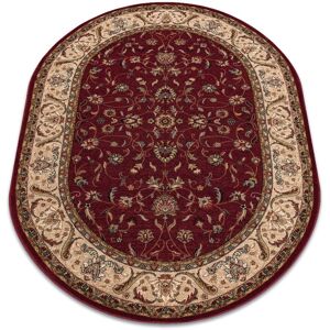 RUGSX Wool carpet omega oval aries flowers ruby red 200x300 cm