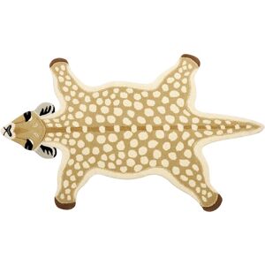 BELIANI Wool Kids Rug Playroom Animal Fawn Print 100 x 160 cm Cotton Backing Hand Tufted Kids Room Beige Yona - Beige