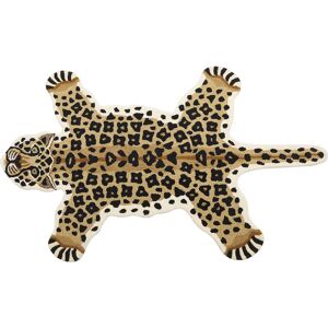 Beliani - Wool Kids Rug Playroom Animal Leopard Print 100 x 160 cm Cotton Backing Hand Tufted Kids Room Beige Azaad - Beige