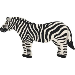 Beliani - Wool Kids Rug Playroom Animal Zebra Print 100 x 160 cm Cotton Backing Handtufted White and Black Khumba - Black