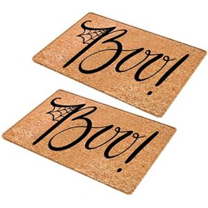 TLILY 2PC Halloween Doormat Blanket - Front Door Mat,Bathroom Kitchen Hallway Soft Non-Slip Bottom Indoor Outdoor Carpet Decor
