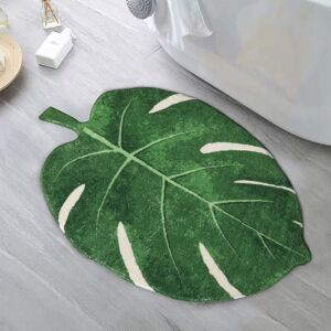 Alwaysh - Non-slip bath mat in the shape of a leaf Green 40 x 60 cm