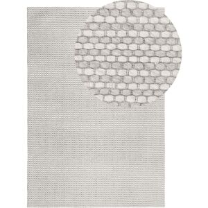 Beliani - Handwoven Wool Area Rug Living Room Flat Weave 140 x 200 cm Light Grey Kilis