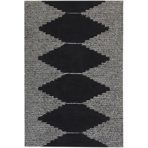 Beliani - Area Rug Cotton Geometric Pattern Low Pile 160 x 230 cm Black and White Bathinda