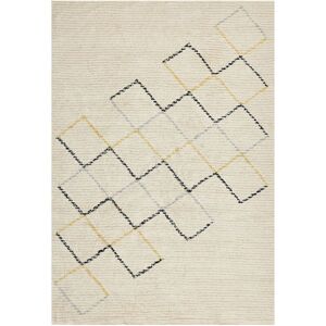 Beliani - Area Rug Cotton Hand Tufted Geometric Pattern 140 x 200 cm Beige Tezpur
