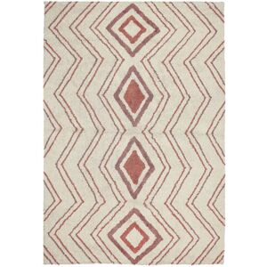 Beliani - Area Rug Cotton Tufted Shaggy Boho 140 x 200 cm Beige Pink Kastamonu