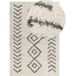 Beliani - Boho Area Rug Shaggy 200 x 300 cm Geometric Pattern Light Beige and Grey Ayrum