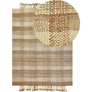 Beliani - Boho Handwoven Area Rug Jute 140 x 200 cm Tassels Beige Berissa