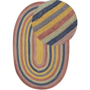 Beliani - Boho Kids Area Rug Jute 70 x 100 cm Oval Handwoven Living Room Nursery Children Room Multicolour Perewi