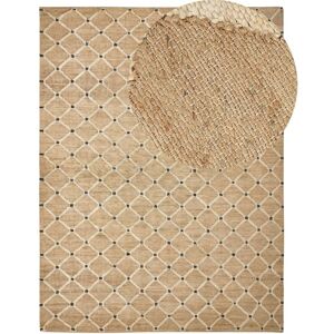 Beliani - Braided Jute Area Rug Natural Boho Style Geometric Pattern Floor Mat 300 x 400 cm Beige Kalekoy