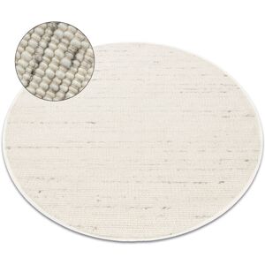 Rugsx - Carpet nepal 2100 circle white / natural grey - woolen, double-sided, natural beige round 160 cm