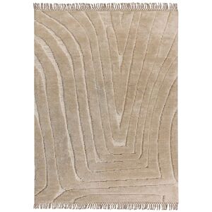 Beliani - Classic Area Rug 300 x 400 cm Polyester Cotton Backing Decorative Tassels Living Room Bedroom Beige Sazoo