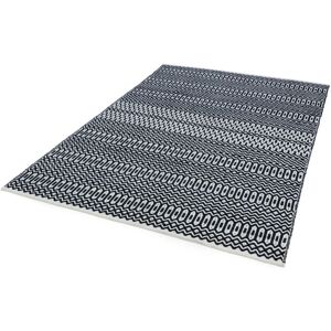 Lord Of Rugs - Halsey Hand Made Geometric Flatweave Kitchen Garden Indoor Outdoor Rug Floor Mat Black Medium 120 x 170 cm (4'x5'6')