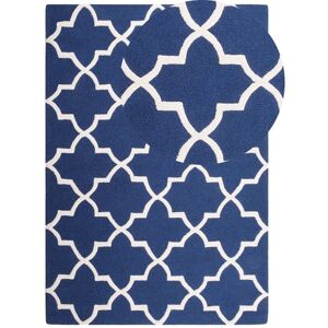 Beliani - Area Rug Modern Blue Quatrefoil Pattern Wool Hand Tufted 160 x 230 cm Silvan