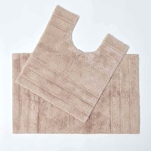 Homescapes - Spa Supreme Luxury Stone Bath Mat and Pedestal Set - Natural - Natural