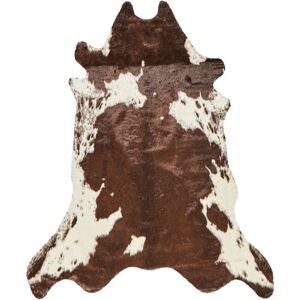 Beliani - Modern Faux Cowhide Leather Area Rug 150 x 200 cm Brown and White Bogong