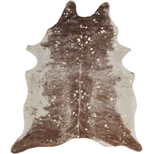 Beliani - Modern Faux Cowhide Leather Area Rug 130 x 170 cm Brown with Gold Spots Bogong