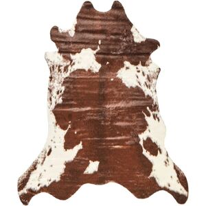 Beliani - Modern Faux Cowhide Leather Area Rug 130 x 170 cm Brown and White Bogong