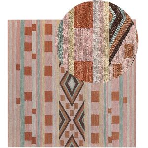 Beliani - Modern Hand Tufted Wool Rug Geometric Pattern 200 x 200 cm Multicolour Yomra