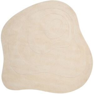 Beliani - Modern Handmade Living Room Hallway Home Office Area Rug 160 x 160 cm Low Pile Viscose Wool Beige Gorano