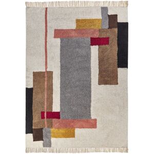 Beliani - Modern Handwoven Area Rug Cotton 140 x 200 cm Tassels Multicolour Niksar