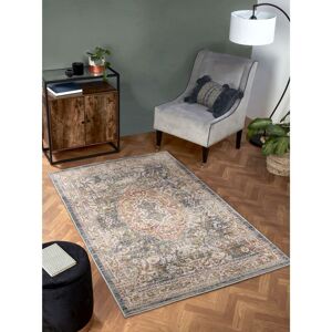 Lord Of Rugs - Nova 8881C Traditional Vintage Classical Bordered Medallion Green Rug Floor Mat Carpet Small 80 x 150 cm (2'6'x5'0')