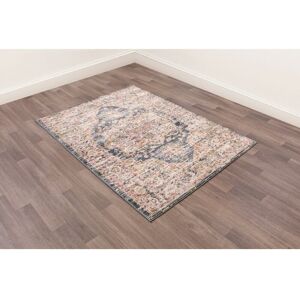 Lord Of Rugs - Nova 9207A Traditional Vintage Classical Bordered Medallion Blue Rug Floor Mat Carpet X-Small 66 x 100 cm (2'5''x3'3'')