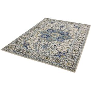 Lord Of Rugs - Nova Abstract Traditional NV24 Rug for Living Room Bedroom Bordered Medallion Floral Modern Blue Rug in X-Large 200x290 cm (6'7'x9'6')