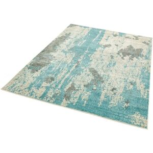 Lord Of Rugs - Nova NV15 Abstract Rug for Modern Living Room Bedroom Painterly Art Duck Egg Blue Grey Rug in Medium 120x170 cm (4'x5'6')