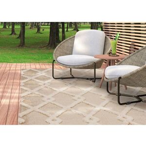 Lord Of Rugs - Outdoor Indoor Rug Diamond Modern MN07 Flatweave Rug for Garden Patio Balcony Conservatorty Picnic Backyard Living Room Beige Rug in