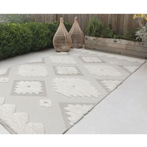 Lord Of Rugs - Outdoor Natural Cream Rug Tribal Geometric for Garden, Patio, Trellis, Balcony, Picnic, Backyard, Living Room Premium Monty Rug in