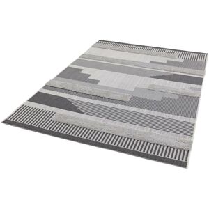 Lord Of Rugs - Outdoor Rug Geometric Monty Flatweave Rug for Garden, Patio, Picnic, Backyard, Living Room Black Grey Rug in Medium 120x170 cm