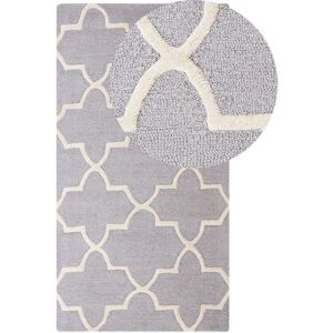 Beliani - Area Rug Modern Grey Quatrefoil Pattern Wool Hand Tufted 80 x 150 cm Silvan
