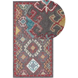 Beliani - Traditional Wool Rug Oriental Kilim Pattern 80 x 150 cm Mulitcolour Finike