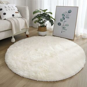 Groofoo - 120cm round carpet, bedroom carpet, living room carpet, anti slip soft fluffy carpet, furry carpet, corridor large floor carpet, white Groofoo - 120cm round carpet, bedroom carpet, living room carpet, anti slip soft fluffy carpet, furry carpet, corridor large floor carpet, white