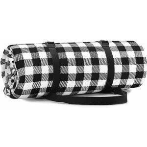 Rose - 150 x 200 cm Picnic blanket with waterproof backing, large portable and foldable beach mat, black/white Rose - 150 x 200 cm Picnic blanket with waterproof backing, large portable and foldable beach mat, black/white