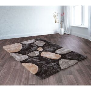 Lord Of Rugs - 3D Carved Stepping Stones Soft Silky Fluffy Shaggy Rug Carpet Grey 80 x 150 cm (2'6'x5'0') Lord Of Rugs - 3D Carved Stepping Stones Soft Silky Fluffy Shaggy Rug Carpet Grey 80 x 150 cm (2'6'x5'0')