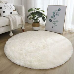 60cm round rug for bedroom, living room, non-slip, soft and fluffy, large floor mat for hallway, white 60cm round rug for bedroom, living room, non-slip, soft and fluffy, large floor mat for hallway, white