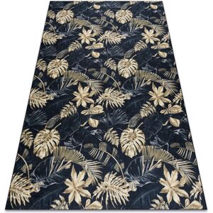 ANDRE 1311 Monstera leaves anti-slip - black / gold - Carpet ANDRE 1311 Monstera leaves anti-slip - black / gold - Carpet