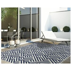 Lord Of Rugs - Antibes Geometric 3D Blue / White Linear Flatweave Kitchen Indoor Outdoor Floor Mat Rug Large Carpet 160 x230 cm (5'3'x7'7') Lord Of Rugs - Antibes Geometric 3D Blue / White Linear Flatweave Kitchen Indoor Outdoor Floor Mat Rug Large Carpet 160 x230 cm (5'3'x7'7')